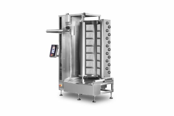 Robot kebab automatique a gaz 7+7 feux sur pieds – PIMAK – PDR350-G