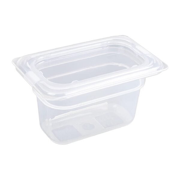 Bac GN 1/9 – 100mm avec couvercle – Polypropylene – Lot de 4 – VOGUE – GJ529